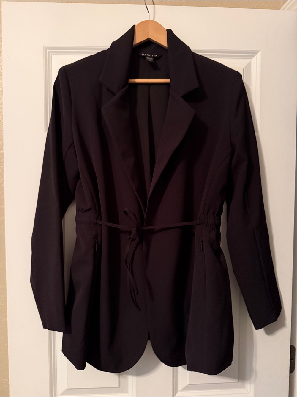 Athleta Black Tie-Waist Blazer Jacket